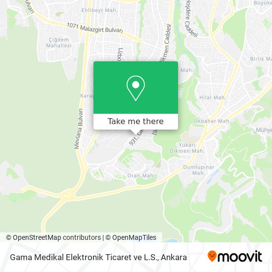 Gama Medikal Elektronik Ticaret ve L.S. map
