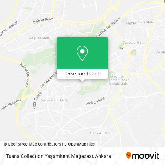 Tuana Collection Yaşamkent Mağazası map