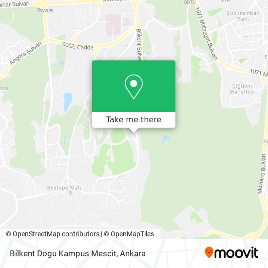 Bilkent Dogu Kampus Mescit map