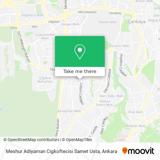 Meshur Adiyaman Cigkoftecisi Samet Usta map