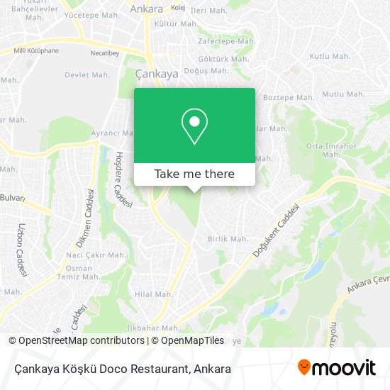 Çankaya Köşkü Doco Restaurant map