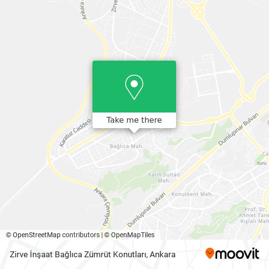 Zirve İnşaat Bağlıca Zümrüt Konutları map