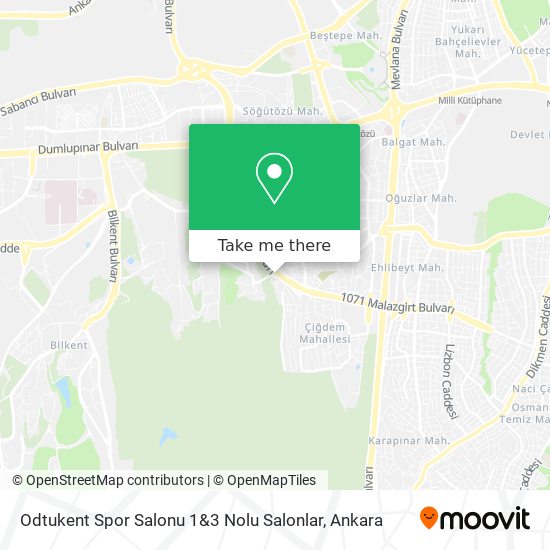 Odtukent Spor Salonu 1&3 Nolu Salonlar map