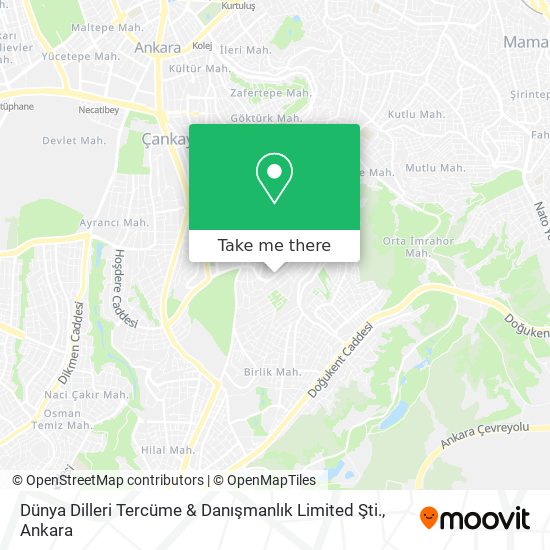 Dünya Dilleri Tercüme & Danışmanlık Limited Şti. map