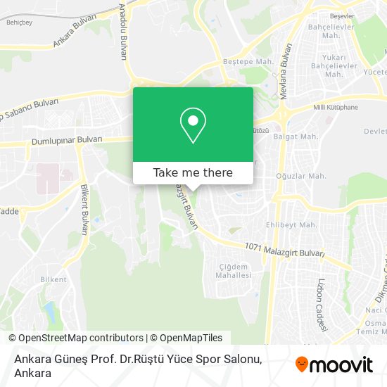 Ankara Güneş Prof. Dr.Rüştü Yüce Spor Salonu map