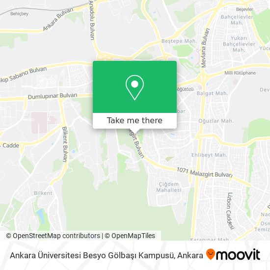 Ankara Üniversitesi Besyo Gölbaşı Kampusü map