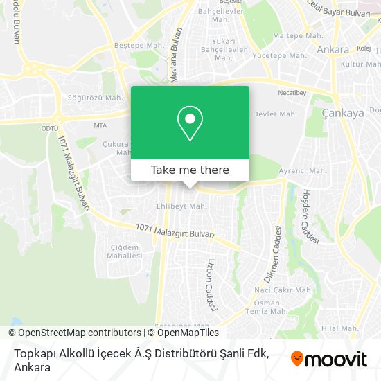 Topkapı Alkollü İçecek Â.Ş Distribütörü Şanli Fdk map