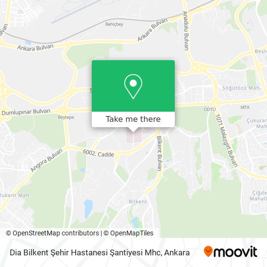 Dia Bilkent Şehir Hastanesi Şantiyesi Mhc map