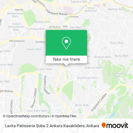 Lavita Patisserie Şube 2 Ankara Kavaklıdere map