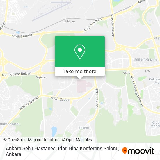 Ankara Şehir Hastanesi İdari Bina Konferans Salonu map