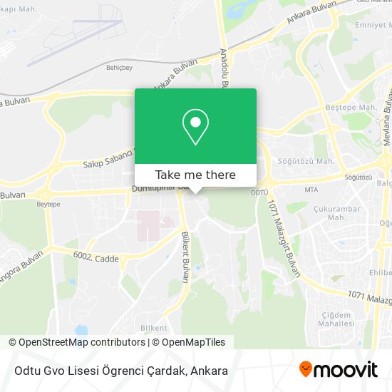 Odtu Gvo Lisesi Ögrenci Çardak map