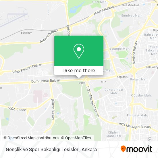 Gençlik ve Spor Bakanlığı Tesisleri map