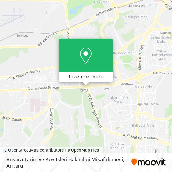 Ankara Tarim ve Koy İsleri Bakanligi Misafirhanesi map