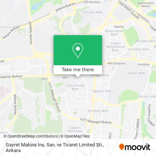 Gayret Makina İnş. San. ve Ticaret Limited Şti. map