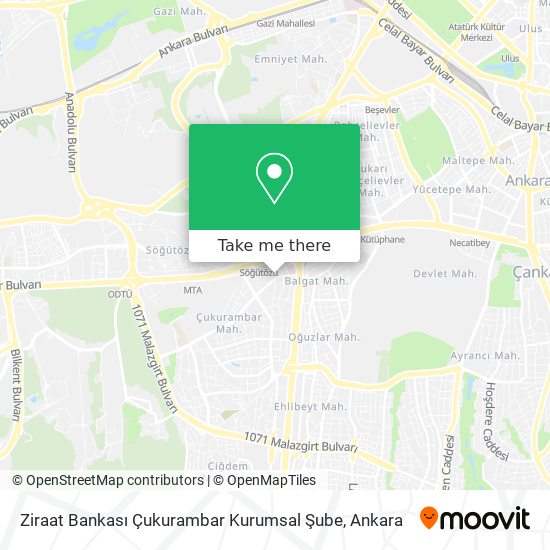 Ziraat Bankası Çukurambar Kurumsal Şube map