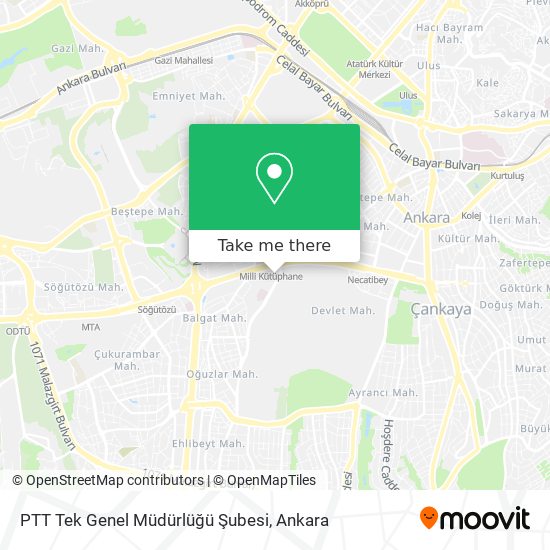PTT Tek Genel Müdürlüğü Şubesi map