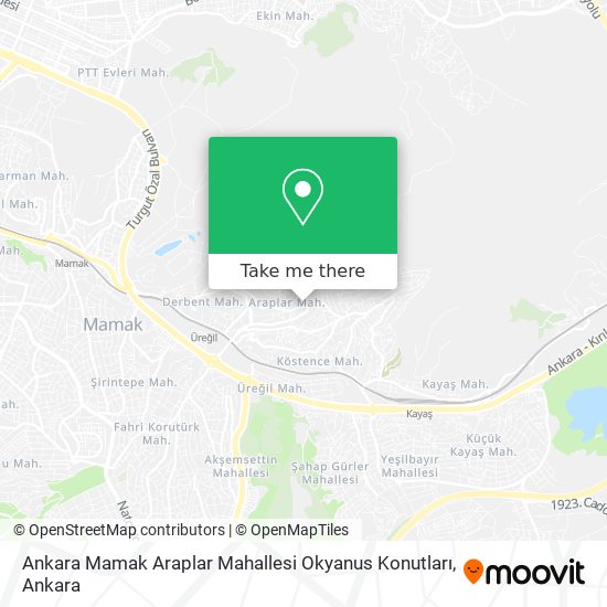 Ankara Mamak Araplar Mahallesi Okyanus Konutları map