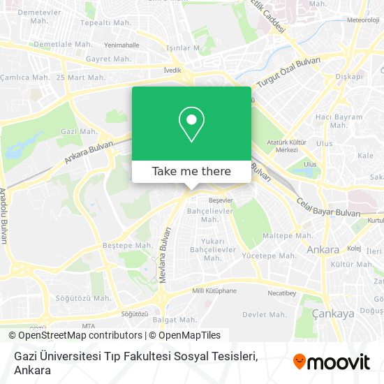Gazi Üniversitesi Tıp Fakultesi Sosyal Tesisleri map