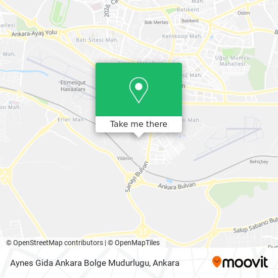 Aynes Gida Ankara Bolge Mudurlugu map