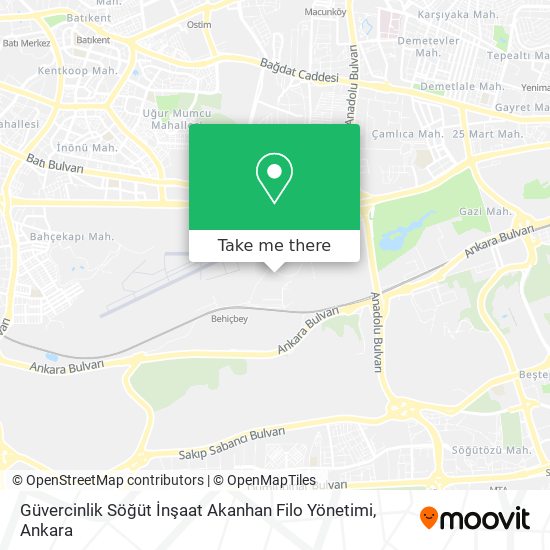Güvercinlik Söğüt İnşaat Akanhan Filo Yönetimi map