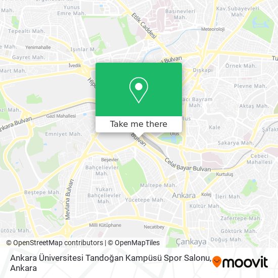 Ankara Üniversitesi Tandoğan Kampüsü Spor Salonu map