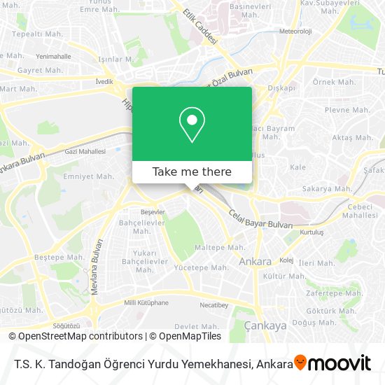 T.S. K. Tandoğan Öğrenci Yurdu Yemekhanesi map