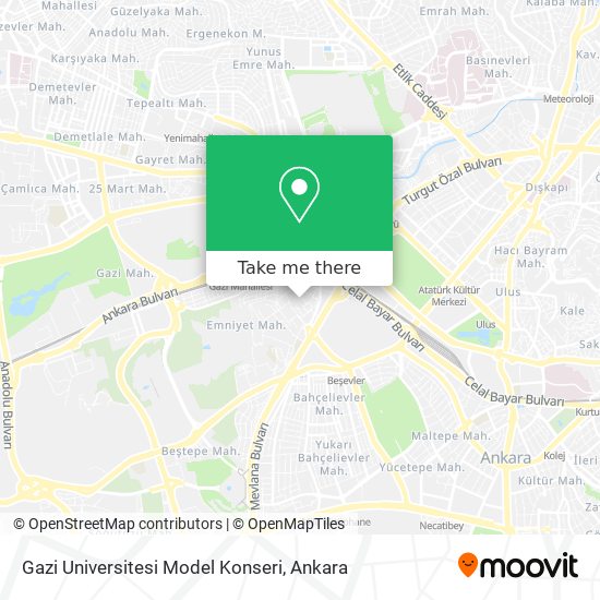 Gazi Universitesi Model Konseri map