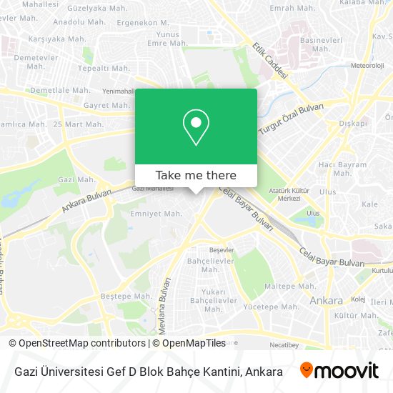 Gazi Üniversitesi Gef D Blok Bahçe Kantini map