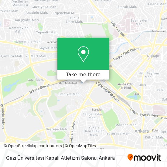 Gazi Üniversitesi Kapalı Atletizm Salonu map
