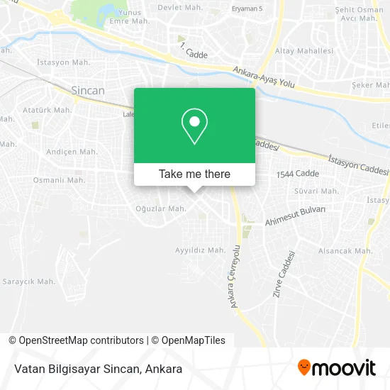 Vatan Bilgisayar Sincan map