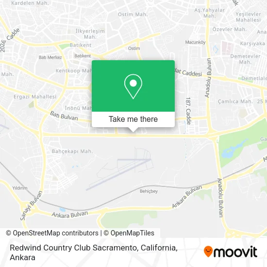 Redwind Country Club Sacramento, California map