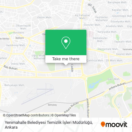 Yenimahalle Belediyesi Temizlik İşleri Müdürlüğü map