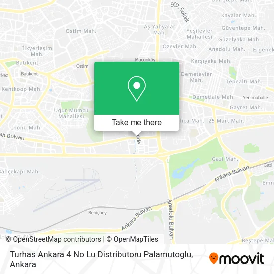 Turhas Ankara 4 No Lu Distributoru Palamutoglu map