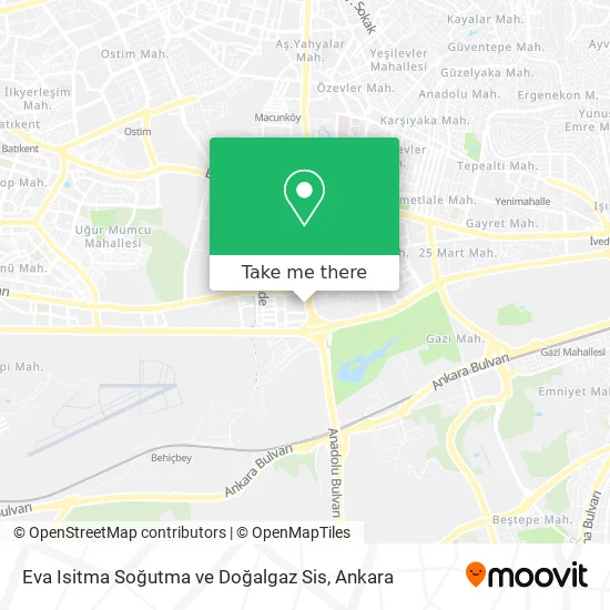 Eva Isitma Soğutma ve Doğalgaz Sis map