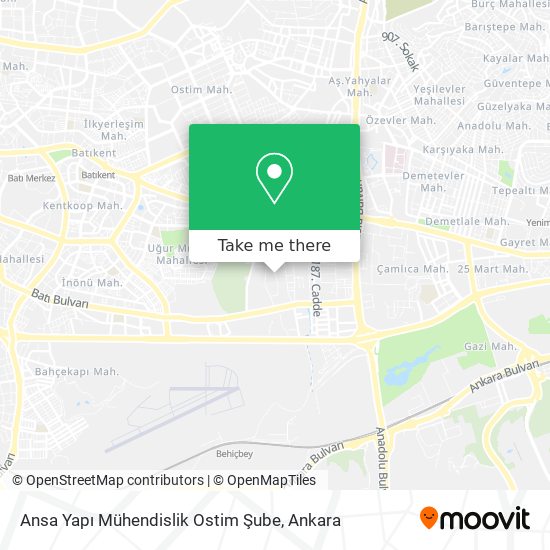 Ansa Yapı Mühendislik Ostim Şube map