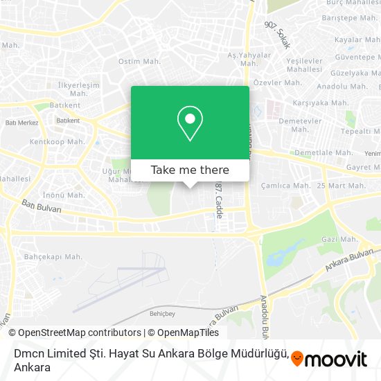 Dmcn Limited Şti. Hayat Su Ankara Bölge Müdürlüğü map