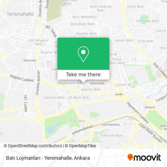 Batı Lojmanları - Yenimahalle map