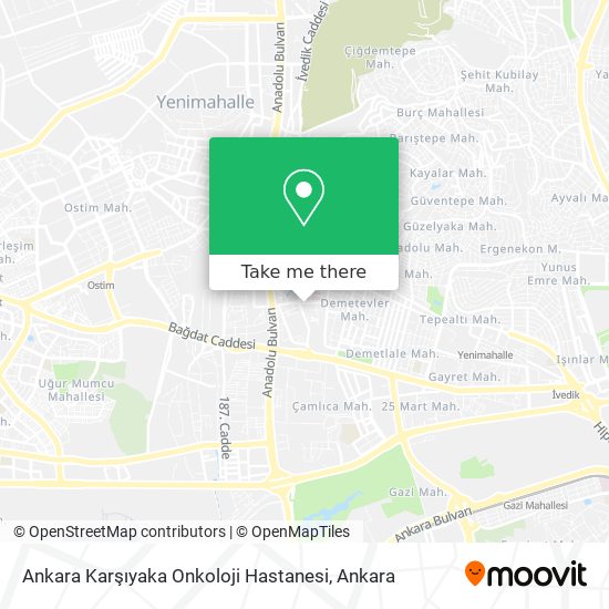 Ankara Karşıyaka Onkoloji Hastanesi map