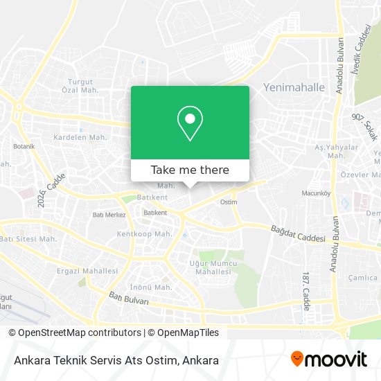 Ankara Teknik Servis Ats Ostim map