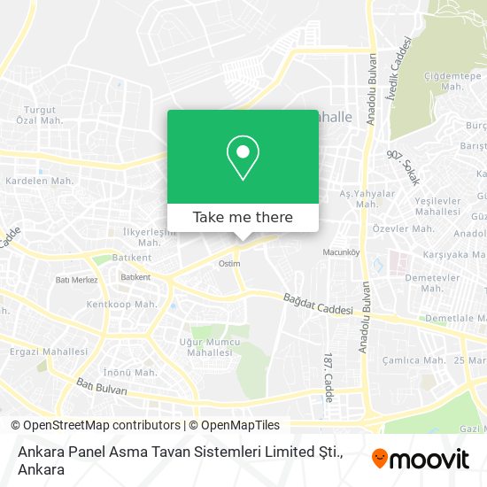 Ankara Panel Asma Tavan Sistemleri Limited Şti. map