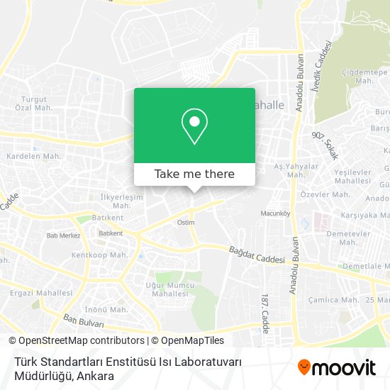 Türk Standartları Enstitüsü Isı Laboratuvarı Müdürlüğü map