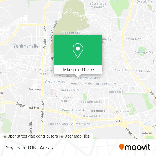 Yeşilevler TOKİ map