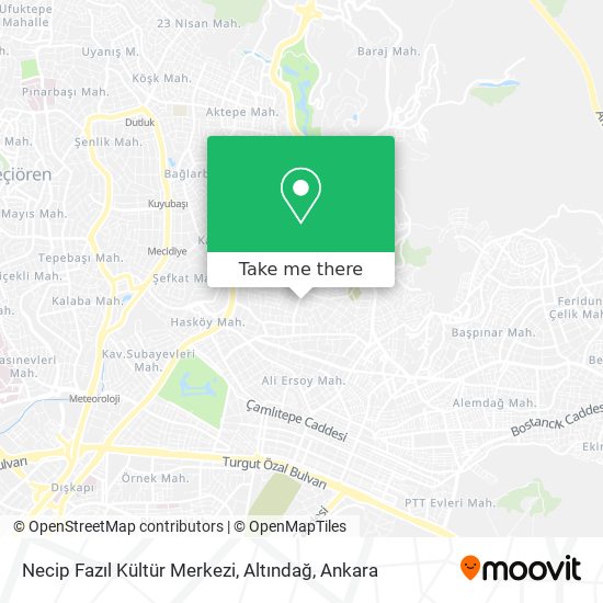Necip Fazıl Kültür Merkezi, Altındağ map