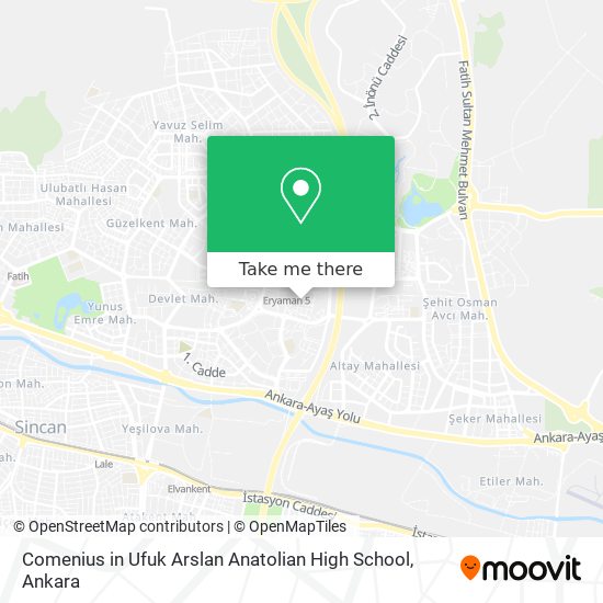 Comenius in Ufuk Arslan Anatolian High School map