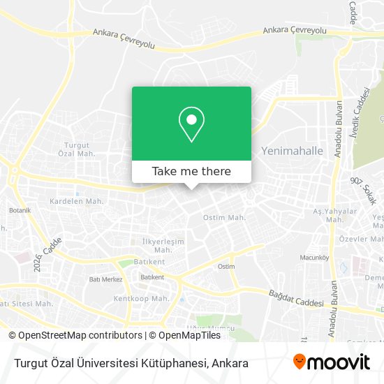 Turgut Özal Üniversitesi Kütüphanesi map