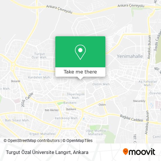 Turgut Özal Üniversite Langırt map