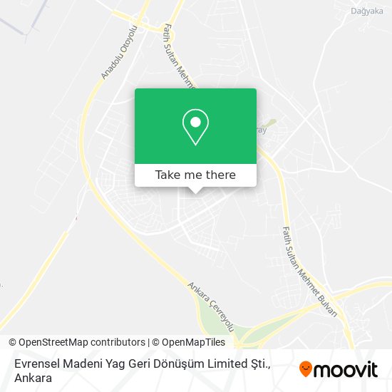 Evrensel Madeni Yag Geri Dönüşüm Limited Şti. map