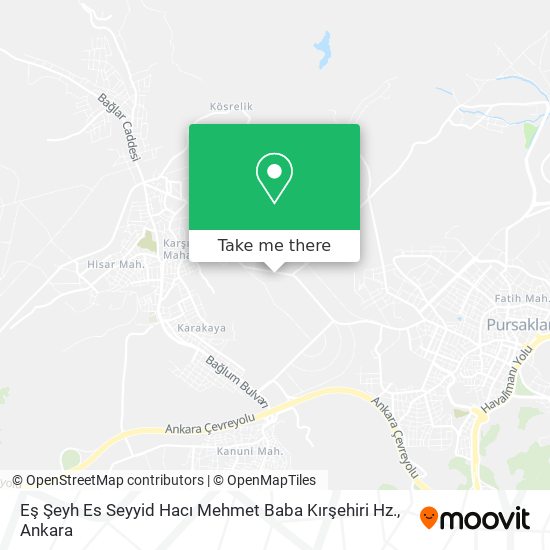 Eş Şeyh Es Seyyid Hacı Mehmet Baba Kırşehiri Hz. map