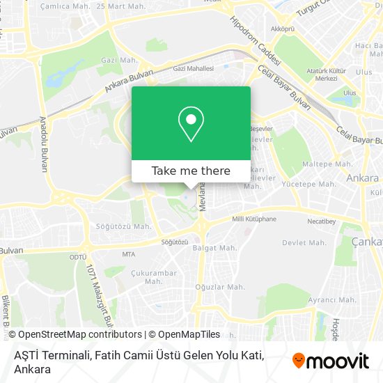 AŞTİ Terminali, Fatih Camii Üstü Gelen Yolu Kati map