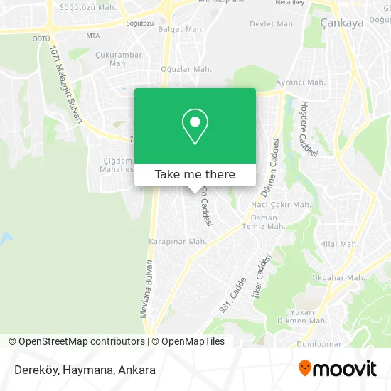 Dereköy, Haymana map